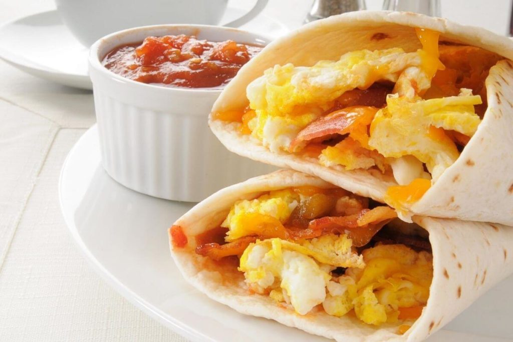 Cheesy Bacon Breakfast Burrito