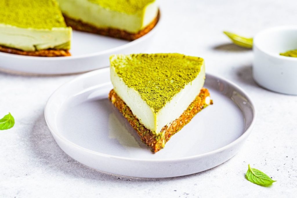 Matcha on top of Cheesecake