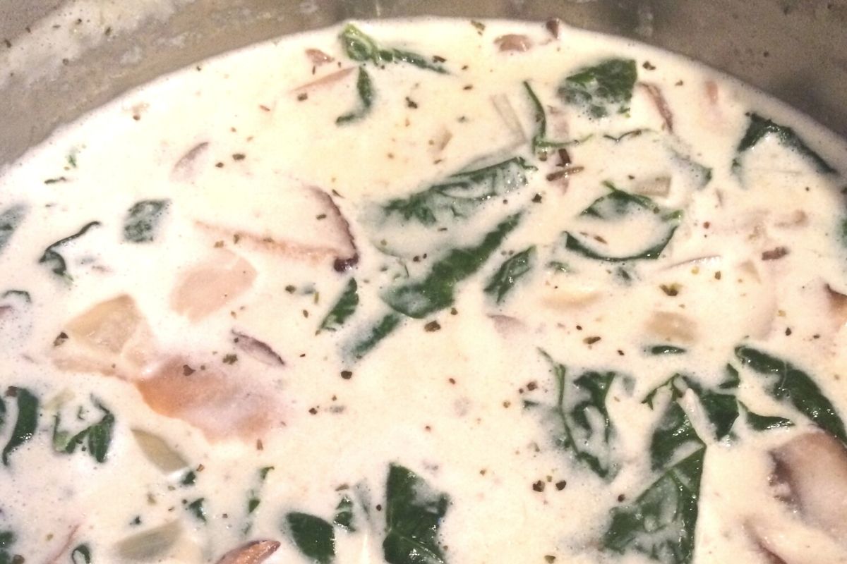 Creamed Spinach and mushrooms