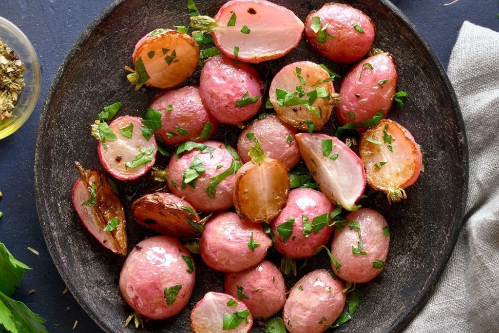 Garlic Parm Roasted Radishes