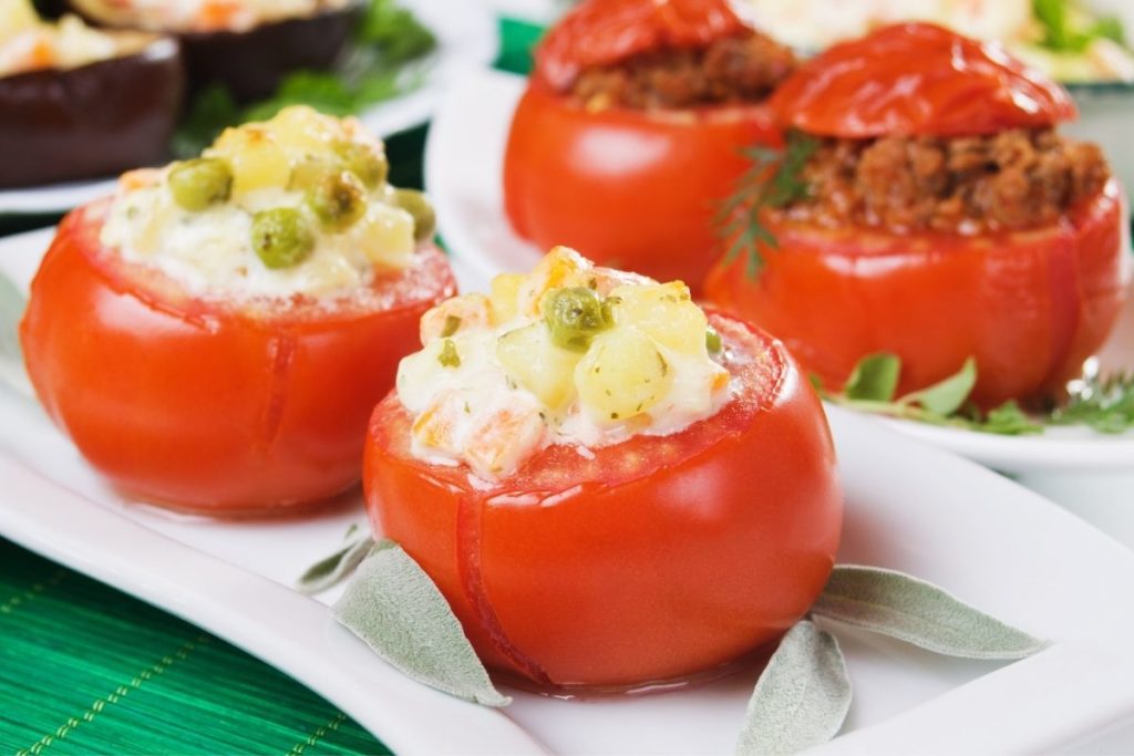 Side dish of Italian Stuffed Tomatoes