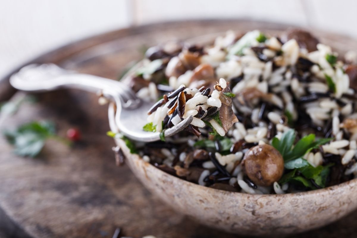 Wild rice with mushrooms - what to serve with butternut squash soup example