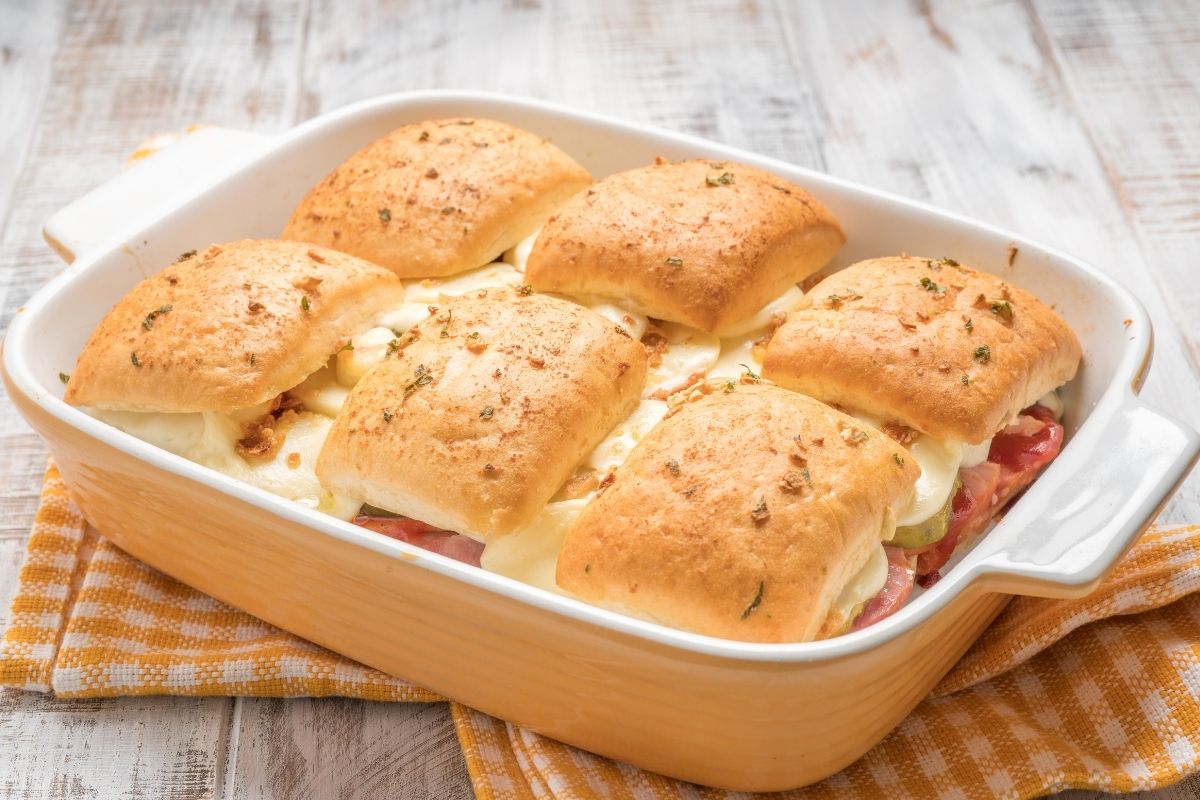ham and cheese sliders - what to serve with butternut squash soup example