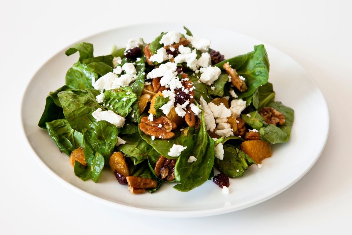 spinach goat cheese cranberry walnut salad - what to serve with butternut squash soup example