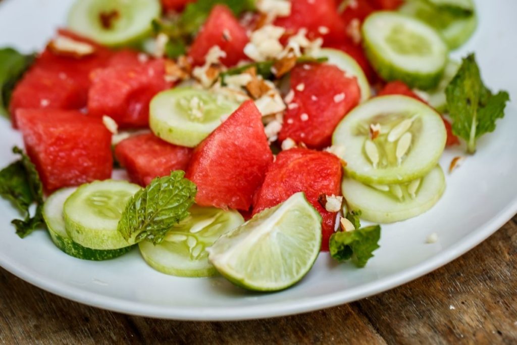 Watermelon Cucumber Salad