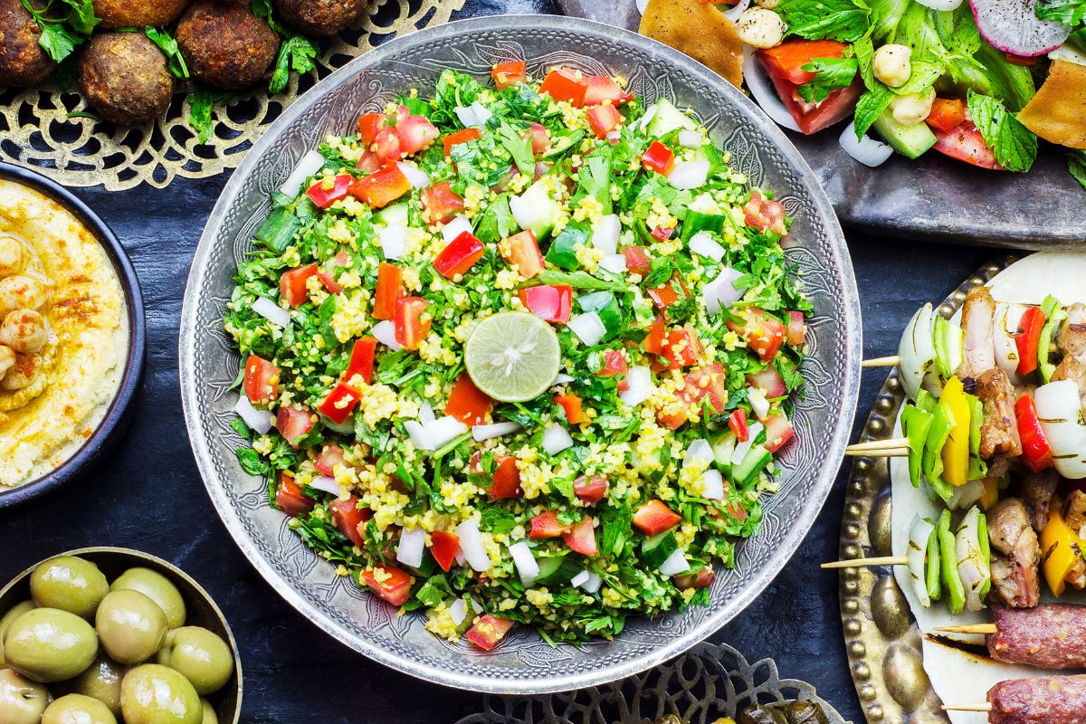 Tabbouleh salad with kabob kebab - best sides for kabobs