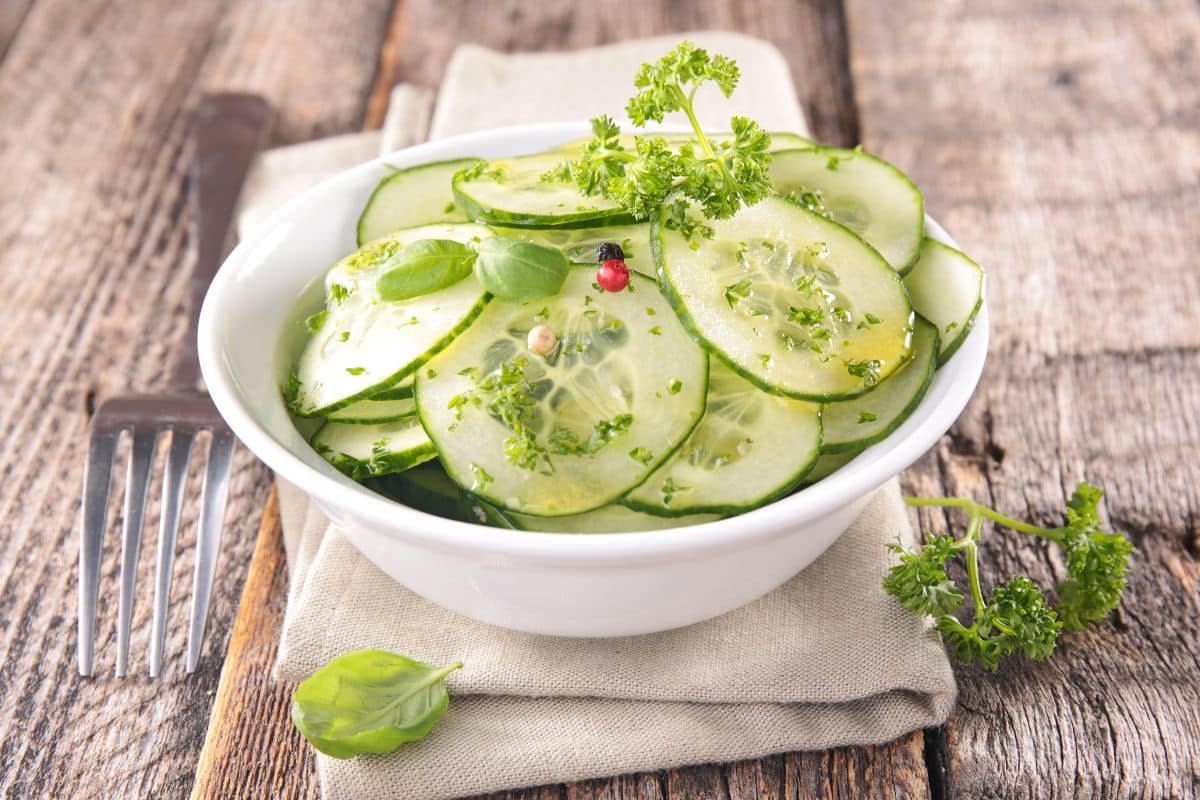 cucumber salad - best side dishes for falafel