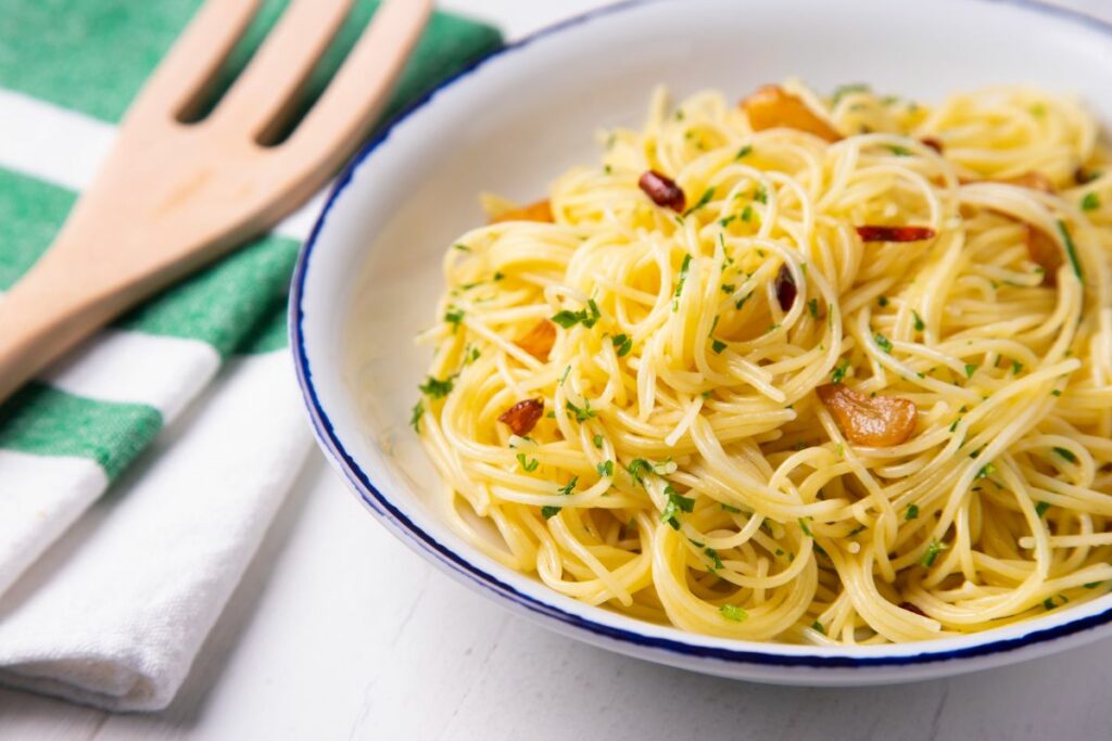 Aglio Olio Pasta - What to Serve with Brussels Sprouts