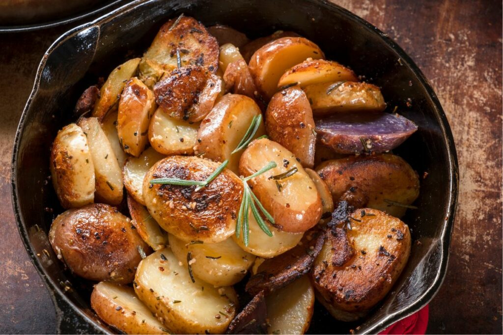 Baked Herbed Potatoes - What to Serve with Crab Cakes