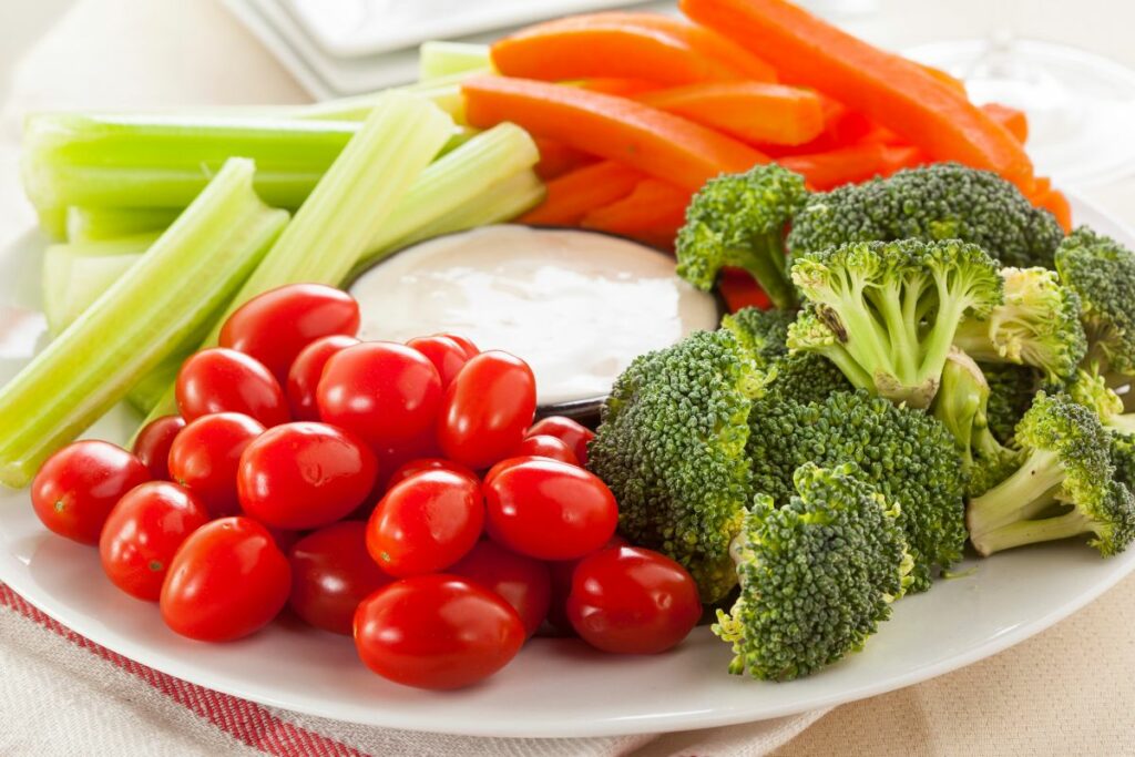 Fresh Vegetables with Ranch Dip - Best Healthy Sides for Sloppy Joe