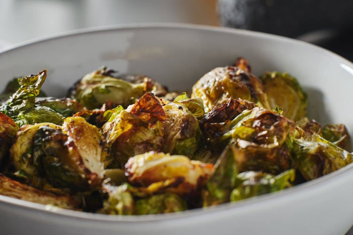 Honey roasted Brussel sprouts with bacon