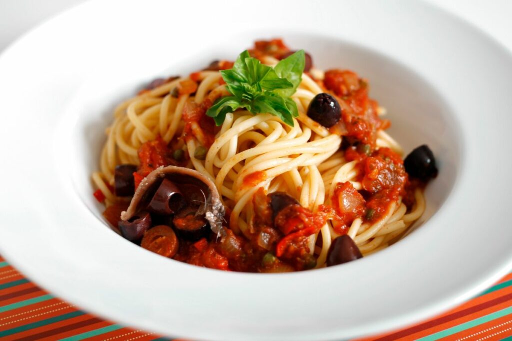 Spaghetti Puttanesca - What to Serve with Focaccia