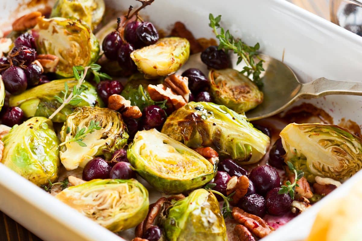 brussel sprouts with olives and walnuts - what to serve with brussel sprouts