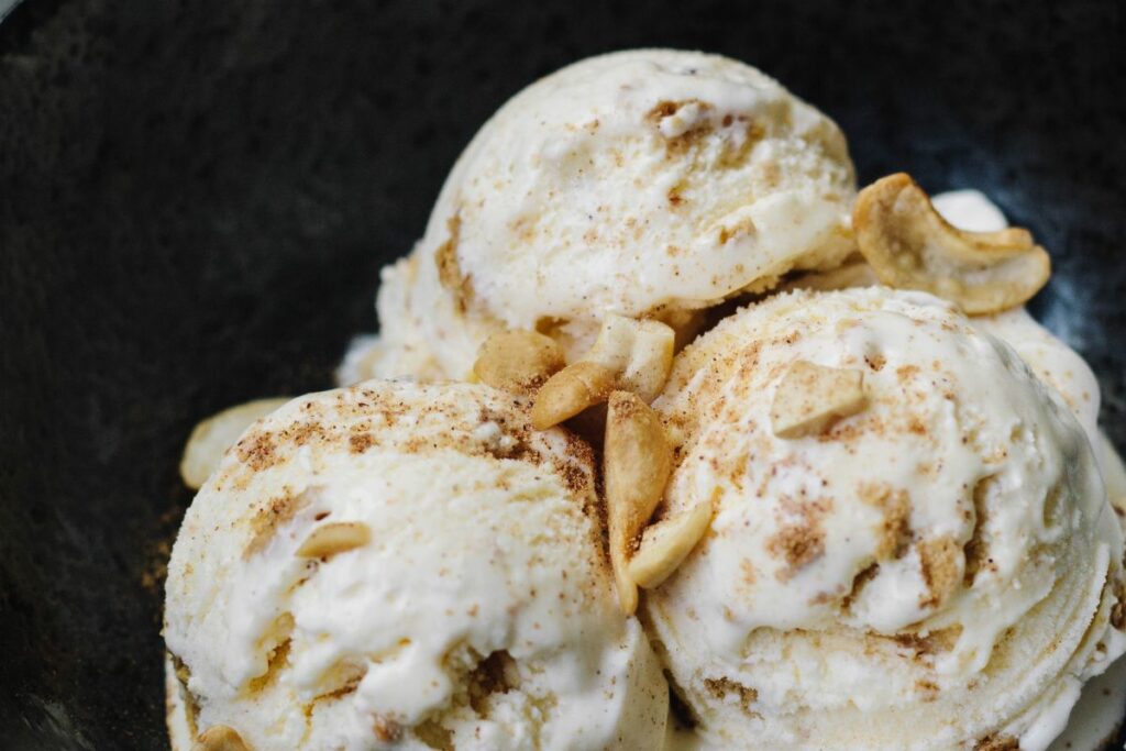 Almond Brittle with Salted Ganache Ice Cream